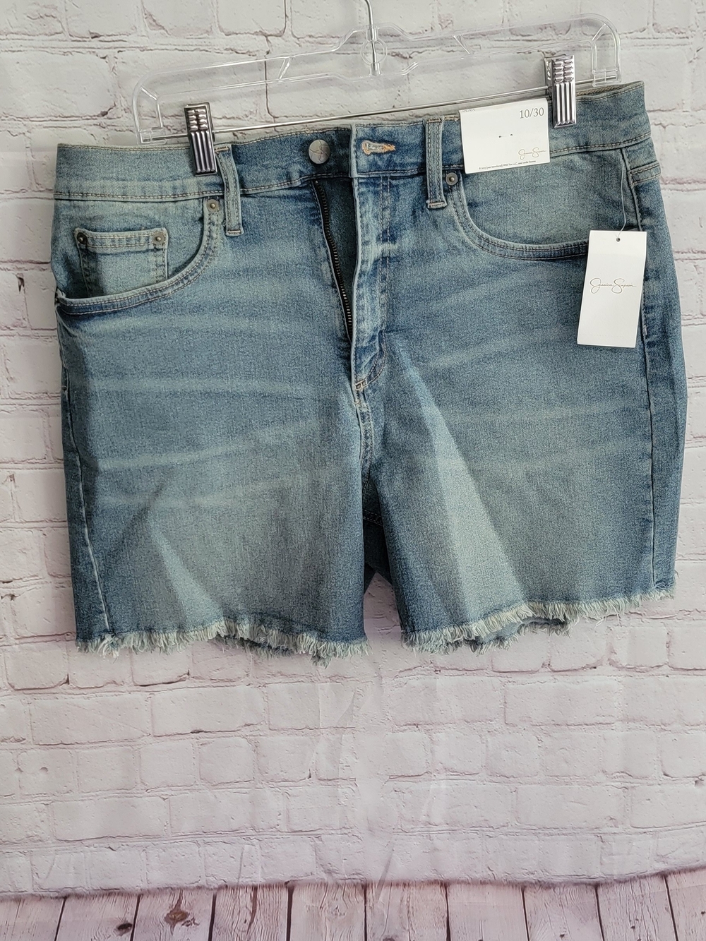 Jessica Simpson Light Blue Frayed Hem Denim Shorts 10/30 NWT